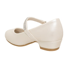 EIGHT EIGHTEEN Girls Round Toe Rhinestone Strap Kiddie Heel Pump