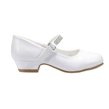 EIGHT EIGHTEEN Girls Round Toe Rhinestone Strap Kiddie Heel Pump